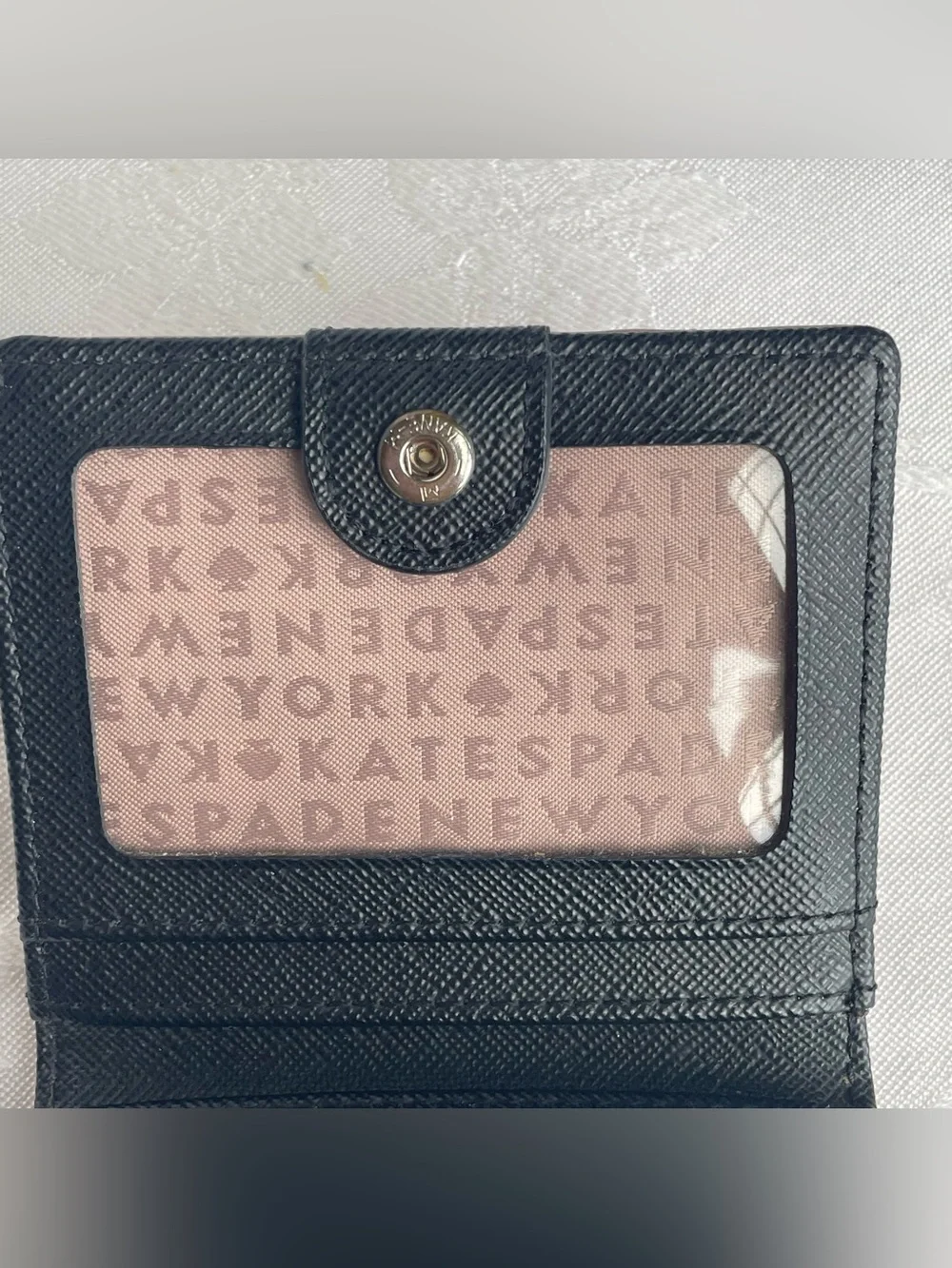 Kate Spade Mavis Street Seranade Bifold Wallet Rose Gold Glitter Cards Cash Coin